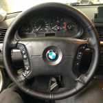 Neslystantis juodos odos pynimas automobilio vairo dangtelis BMW E36 1995-2000 E46 1998-2004 E39 1995-2003 X3 E83 X5 E53 Black Thread