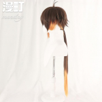 Anime Genshin Impact Zhongli Cosplay Long Ponytail Brown Oranžinis perukas Anime kar&scaron;čiui atsparus plaukų sintetinis Cosplay perukas One Size ruda