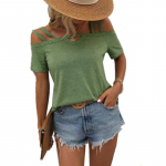 2023 m. vasariniai moteri&scaron;ki mar&scaron;kinėliai su dvigubu dirželiu, laisvalaikio madingi vienos linijos kaklo trumpomis rankovėmis mar&scaron;kinėliai i&scaron; vir&scaron;aus per petį, laisvi, paprasti mar&scaron;kinėliai 28104 S žavėjimasis