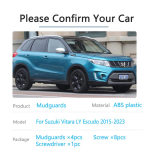 Purvasaugis, skirtas Suzuki Vitara LY Escudo 2015-2023 Priekiniams galiniams purvasaugiams, apsaugai nuo purslų sparnų ratų apsaugos atnaujintam automobiliui gray