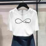 (Azijos dydis) Fashion Print Heartbeat Sweet 90s Style Trend Mieli grafiniai mar&scaron;kinėliai Moteri&scaron;ki laisvalaikio T drabužiai Laisvalaikiai moteri&scaron;ki mar&scaron;kinėliai trumpomis rankovėmis S