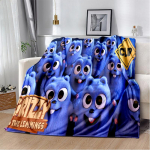 3D &bdquo;Grizzy and The Lemmings&ldquo; animacinių filmų antklodė, mink&scaron;ta antklodė namų miegamojo lovai sofai i&scaron;kylai Kelionių biuro užtiesalas vaikams 130cm x 150cm