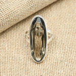 Smoky Topaz Gemstone 925 Sterling Sidabras rankų darbo pažadas žiedas Puikūs vestuviniai papuo&scaron;alai 7.5