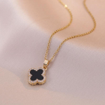 Spalvingas keturių lapų žolės cirkonio mažas ir prabangus naujo dizaino Sense pakabukas, temperamentas Lucky Grass karoliai