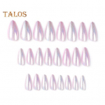 1 rinkinys, moteri&scaron;kas meno rinkinys, prispaudžiami nagai purpurinės spalvos gelis netikri nagai trumpi ne&scaron;iojami dirbtiniai nagai prancūzi&scaron;kas dirbtinis antgalis &bdquo;pasidaryk pats&ldquo; manikiūro priedai violetinė