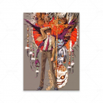 medžio masyvo rėmas Klasikinis anime serijos Death Note Plakatai Retro plakatų Baras Kambario apdaila Menas Drobės Paveikslai Namų sienų dekoras 15*20cm(with frame)