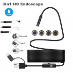 2021 m. Naujai atnaujinta 8 mm endoskopinė kamera HD coms kamera USB endoskopas su 8 LED 1/2/3.5/5/10M kabeliu vandeniui atsparus IP67 boreskopas Android PC 1M Soft Wire