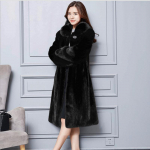 Europos ir Amerikos kailio imitacijos audinės kailis Moteri&scaron;kas paltas Atvartas Visas audinės kailis ilgas dirbtinis kailis L