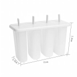 4 ledų formelės su lazdelių ir dangtelių rinkiniu. skaidri