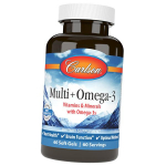 Multivitaminai su Omega, Multi + Omega-3, Carlson Labs 60gelcaps (36353102) 60softgels