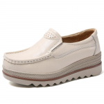 Natūralios odos auk&scaron;tinantys platforminiai batai moterims, pavasariniai užslidinami motini&scaron;ki plei&scaron;tai, kasdieniai sportbačiai, moteri&scaron;ki platforminiai batai ėjimo 39