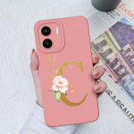 Skirta Xiaomi Redmi A1+ A2+ Plus 10C 12C 11A 9A 8A Pro dėklo galinis dangtelis Matinis smūgiams atsparus mink&scaron;tas silikoninis kvadratinis Telefono krep&scaron;iai Gėlių raidės, skirtos Redmi buferiui Redmi 8