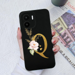 Skirta Xiaomi Redmi A1+ A2+ Plus 10C 12C 11A 9A 8A Pro dėklo galinis dangtelis Matinis smūgiams atsparus mink&scaron;tas silikoninis kvadratinis Telefono krep&scaron;iai Gėlių raidės, skirtos Redmi buferiui Redmi 12C