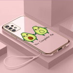 Prabangus padengtas TPU telefono dėklas su dirželiu, skirtas Samsung Galaxy A04 A05s A13 A14 A24 A54 A34 Note20 S23 Ultra dėklai A38 Delicious Avocado Cover Samsung Galaxy M22