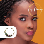 KODY PIERCING 9k aukso auskarų vėrimas su įvairiaspalviais porcelianiniais karoliukais nosies žiedas &ndash; kokybi&scaron;kas auskarų vėrimas