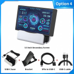 3,5 colio IPS tipo C antrinis ekranas mini kompiuteris USB ekranas CPU GPU RAM HDD monitorius su laikikliu metaliniu dėklu Option 4