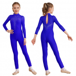 Vaikų mergaičių baleto &scaron;okių gimnastika ilgomis rankovėmis triko kombinezonas Unitard &scaron;okių drabužiai 7-8 Years