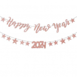 Reklaminė vėliava 2024 Blizgučiai laimingų Naujųjų metų lai&scaron;kai sukuria atmosferą blizgančias eleganti&scaron;kas pakabinamas dekoracijas namams ar vakarėliui sidabras