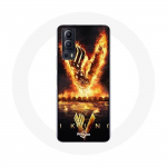 Coque pour Vivo Y72 Vikings S&eacute;rie Saison 6 logo V Ep&eacute;e de Feu Fond Noir