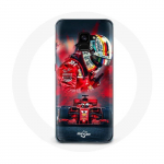 Coque pour Samsung Galaxy A8 Plus Formule 1 Sebastian Vettel Pilote F1 Rouge