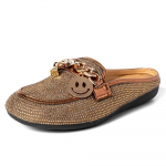 Mados Crystal Bling Mules &Scaron;lepetės Moteri&scaron;ki Batai Moteri&scaron;ki Mules Batai Apvalūs Žemakulniai Eleganti&scaron;ki batai Moteri&scaron;kos &scaron;lepetės Laisvalaikio batai 43 auksas