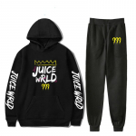 &bdquo;Rapper Juice Wrld Print&ldquo; rudens/žiemos vyrų/moterų medvilninis sportinis kostiumas laisvalaikio džemperis + kelnės 2 vnt. rinkiniai Streetwear Unisex drabužiai M