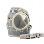 Breathable Mesh Small Dog Harness and Leash Set Puppy Cat Vest Harness Collar For Chihuahua Pug French Bulldog arnes perro XS chaki