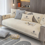 Prabangus neslystantis sofos užvalkalas Pilkas apvadas rank&scaron;luostis Odinė sofos pagalvėlė Moderni paprasta 4 sezonų universali namų apsauga 70x210cm 1pcs