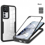 360 skaidrus dvigubas mink&scaron;tas silikoninis dėklas, skirtas Xiaomi Redmi Note 13 12 Note13 Pro Plus 12S 13C 11A Poco X4 X5 Pro 5G 4G smūgiams atsparus priekinis galinis dangtelis For Xiaomi Poco X5 Pro 5G juoda