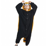 Me&scaron;kėno vienos dalies pižama Helovino kostiumas Kalėdų kigurumi viso kūno kostiumas XL juoda/ruda