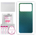 apgo Protective Skin Sticker for the back compatible with Poco X5 Pro, Wrap Film, Foil, Vinyl - Pattern Carbon Chameleon CAKA1