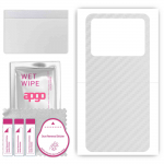 apgo Protective Skin Sticker for the back compatible with Umidigi A15C, Wrap Film, Foil, Vinyl - Pattern Transparent Carbon