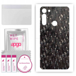 apgo Protective Skin Sticker for the back compatible with Motorola Moto G8, Wrap Film, Foil, Vinyl - Pattern Carbon Black Pixel