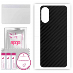 apgo Protective Skin Sticker for the back compatible with Motorola Moto E22, Wrap Film, Foil, Vinyl - Pattern Carbon Black