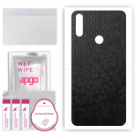 apgo Protective Skin Sticker for the back compatible with TP-Link Neffos X20, Wrap Film, Foil, Vinyl - Pattern Black Honeycomb