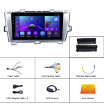 REAKOSOUND Android 2 Din 9 colių automobilinis radijas, skirtas Toyota Prius 09-13 kairiajam titano GPS navigacijos Wi-Fi veidrodžio jungtis Bluetooth FM radijas galinis vaizdas