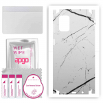 apgo Protective Skin Sticker for the back+sides compatible with Samsung Galaxy M51, Full Wrap Film, Foil, Vinyl - Pattern White Marble