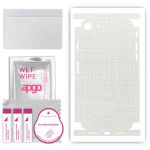 apgo Apsauginis odos lipdukas nugarai ir &scaron;onams, suderinamas su Apple iPhone SE 2022, visa apvyniojama plėvelė, folija, vinilas &ndash; ra&scaron;tas baltas audinys