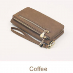 Naujos apyrankės ilgos sankabos piniginės Moteri&scaron;kos mink&scaron;tos PU odos monetų piniginės Moteri&scaron;kas užtrauktukas Telefono ki&scaron;eninis kortelių laikiklis Cartera piniginės juoda