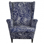 Spausdintas nuožulnios atramos karali&scaron;ko stiliaus kėdės užvalkalas, elastingas fotelio sparno sofos atlo&scaron;o užvalkalas, tampus apsauginis namų dekoras 1 Piece