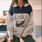 Fleece pamu&scaron;alo grafinis pusiau užsegamas džemperis moterims, ilgomis rankovėmis, laisvas, sporti&scaron;kas, su auk&scaron;ta apykakle XXXL mėlyna