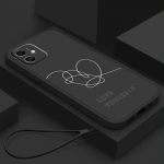 Samsung Galaxy A14 A24 A54 A34, skirtas iPhone 11 12 13 14 15 Pro Max Xiaomi Redmi 13C Huawei Straight Edge mink&scaron;tas telefono dėklas NY11 Love Yourself Flower for iPhone 15 juoda
