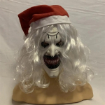 Nauja siaubo balta veido kaukė klounas Helovino vakarėlio filmų rekvizitai CosplayTerrifier Joker Killer latekso kaukės Baisūs balti plaukai su kepure balta