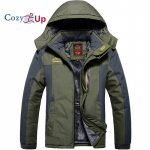 Cozy Up vyri&scaron;ka slidinėjimo striukė vandeniui atspari izoliuota sniego striukė &Scaron;ilti vėjui atsparūs žieminiai paltai su gobtuvu vilnos striukė (Galima įsigyti pliuso dydžio) M žalia