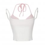 Harajuku 2000-ųjų vasaros 2 dalių rinkinys Seksualūs Y2y apkarpyti palaidinės, mielos merginos, mielos, pikanti&scaron;kos, lieknos, moteri&scaron;kos, laisvalaikio korėjieti&scaron;kos mados mar&scaron;kinėlių rinkinys S balta