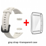 Silikoninis dirželis, skirtas Huawei Band 6 Pakaitinis laikrodžio dirželis, skirtas Honor Band 6 dirželiui su TPU viso ekrano apsauga, dėklo apyranke For Honor Band 6