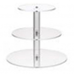 Skaidrus apvalus akrilinis 3/4 pakopų tortų laikiklis vakarėlis keksiukų vitrinos stovas I&scaron;pardavimo prekės 3 Layer