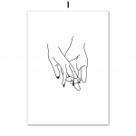 Abstraktus Linijinis Veidas Moteris Minimalistinis Sienų Menas Tapyba Drobė Skandinavi&scaron;ki Plakatai ir Spaudiniai Sienų Paveikslai Svetainei Namų Dekorui 21X30cm No Frame