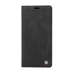 Nubuck PU odos visi&scaron;kai matinis TPU kortelių lizdas piniginės telefono dėklas, skirtas Motorola Moto G53, G14, G32, G54, G84, G34, G04, G24, G04s, E14, Edge 40, Edge 50 Fusion... Motorola Edge 50 Ultra juoda