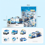 1000 vnt. Miesto SWAT policijos robotas, automobilis, statybinės kaladėlės, malūnsparnio modelis, statybinės kaladėlės, vaiki&scaron;ki žaislai Blue and White police-100